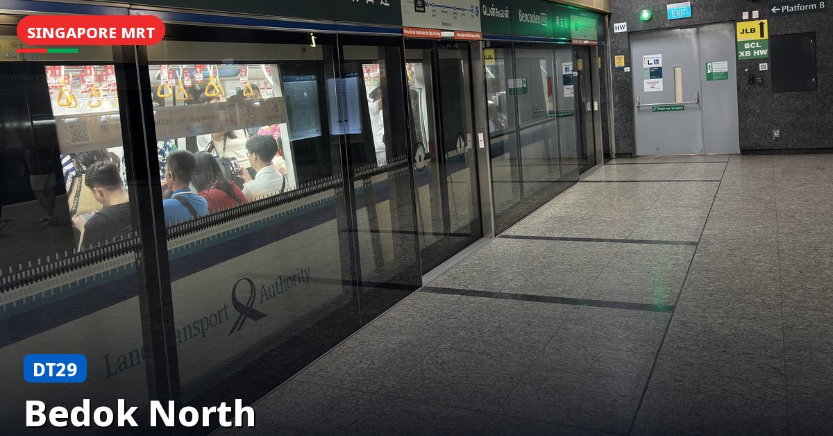 Bedok North MRT station in Singapore — Downtown Line (DT29)