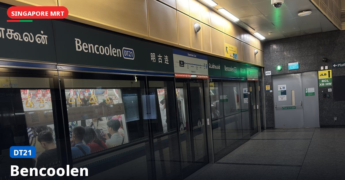 Bencoolen MRT station in Singapore — Downtown Line (DT21)