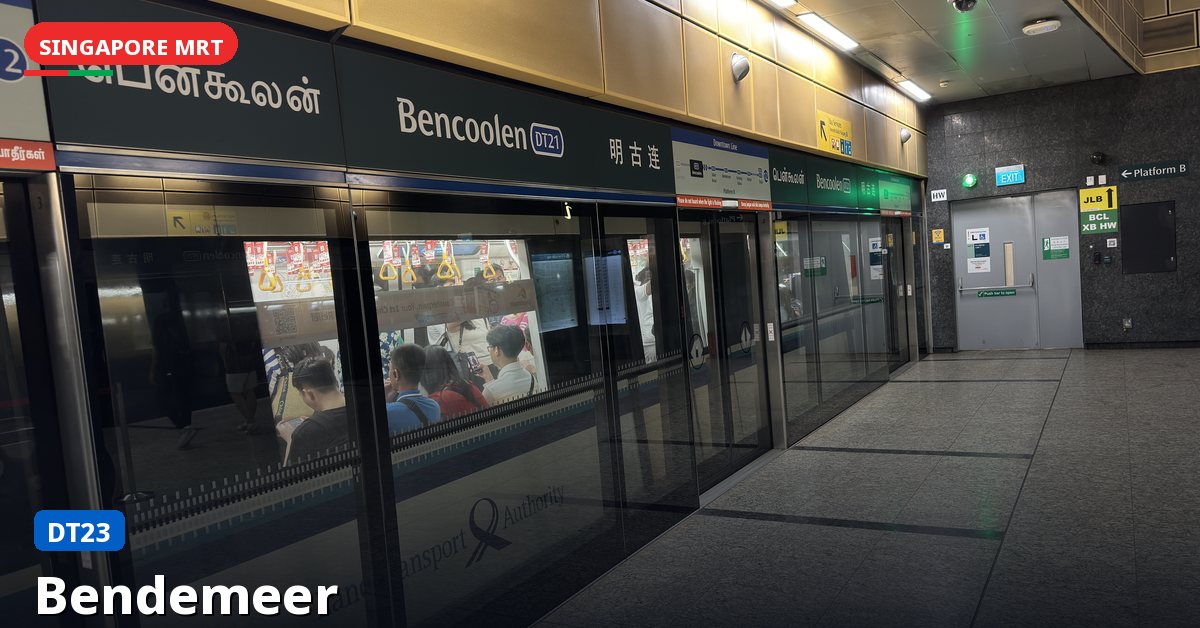 Bendemeer MRT station in Singapore — Downtown Line (DT23)