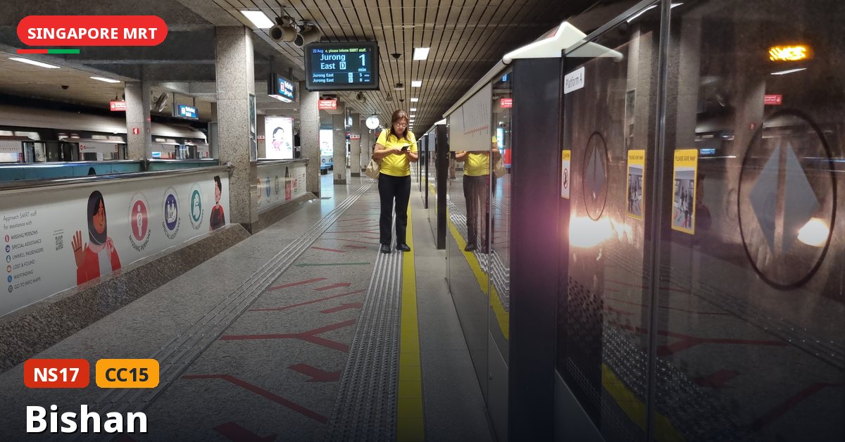 Bishan MRT station in Singapore — North South Line, Circle Line (NS17 / CC15)