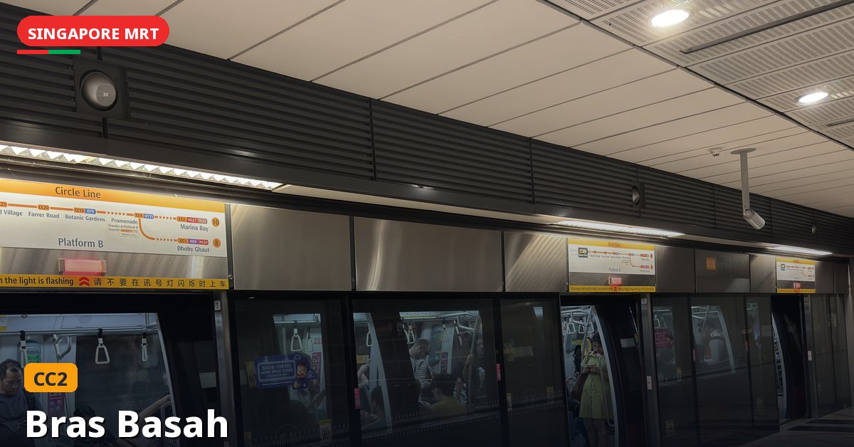 Bras Basah MRT station in Singapore — Circle Line (CC2)