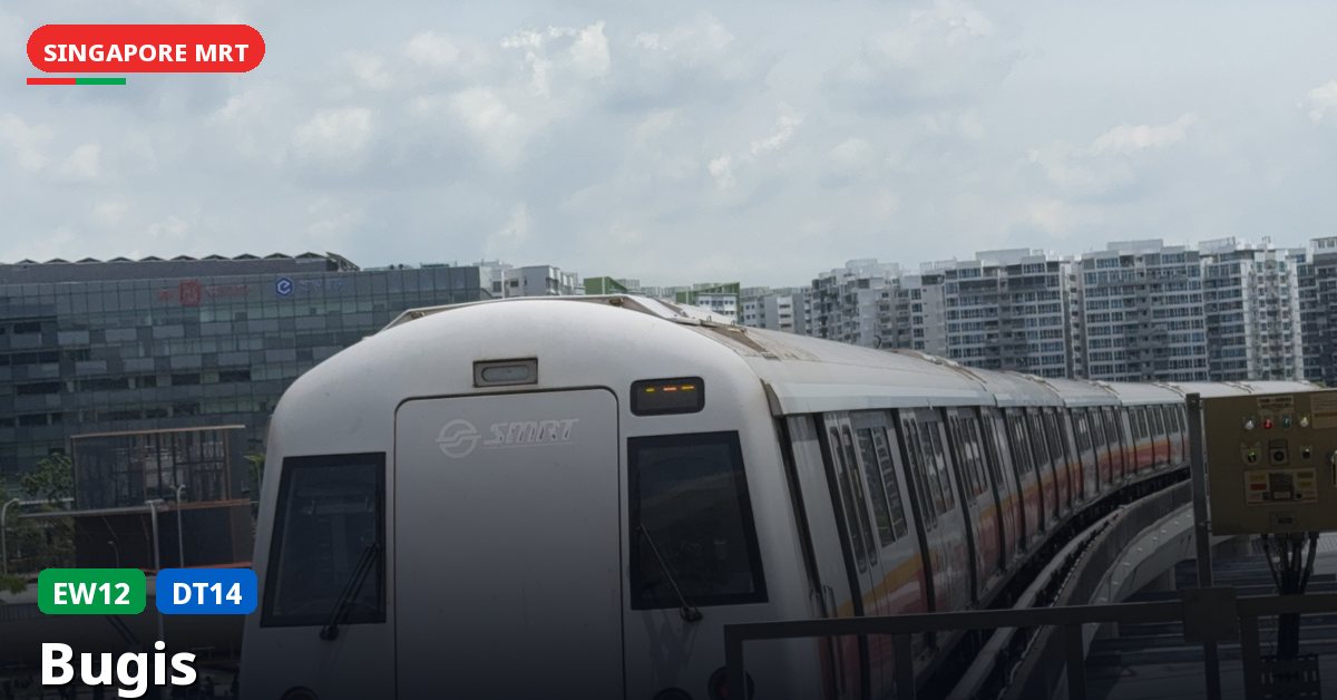 Bugis MRT station in Singapore — East West Line, Downtown Line (EW12 / DT14)