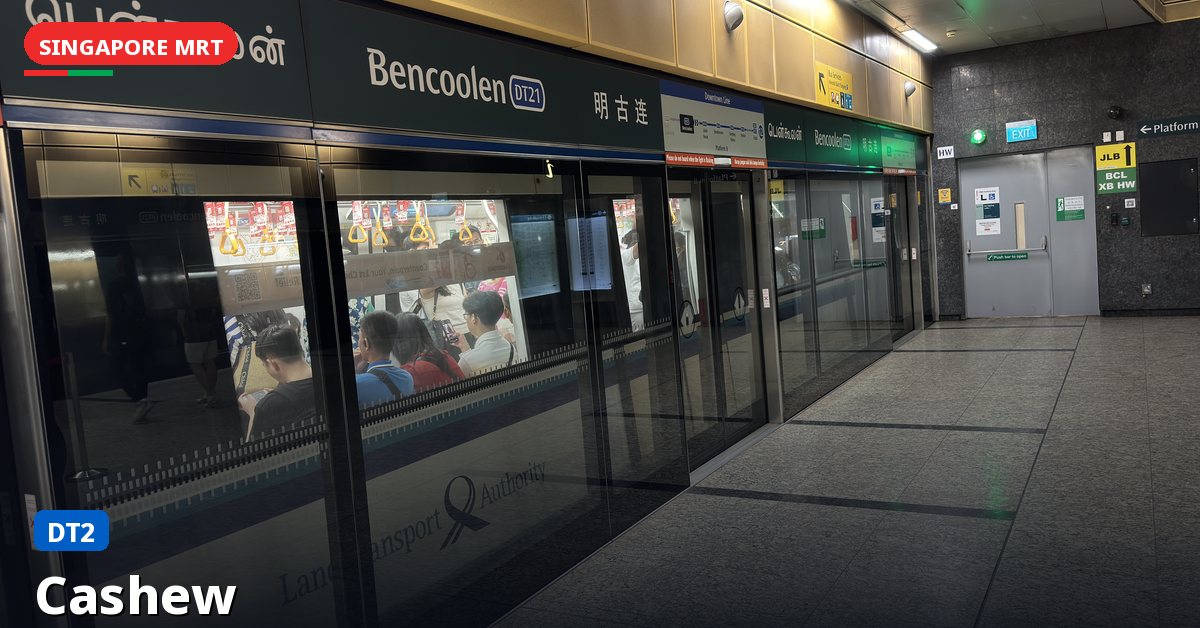 Cashew MRT station in Singapore — Downtown Line (DT2)