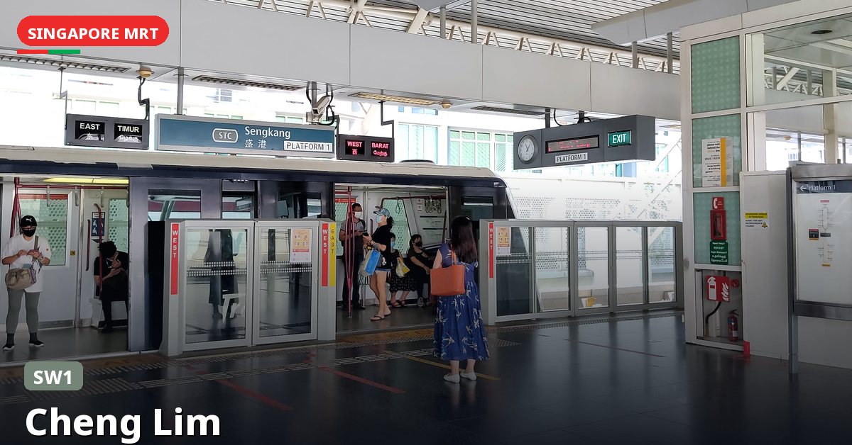 Cheng Lim MRT station in Singapore — Sengkang LRT (SW1)