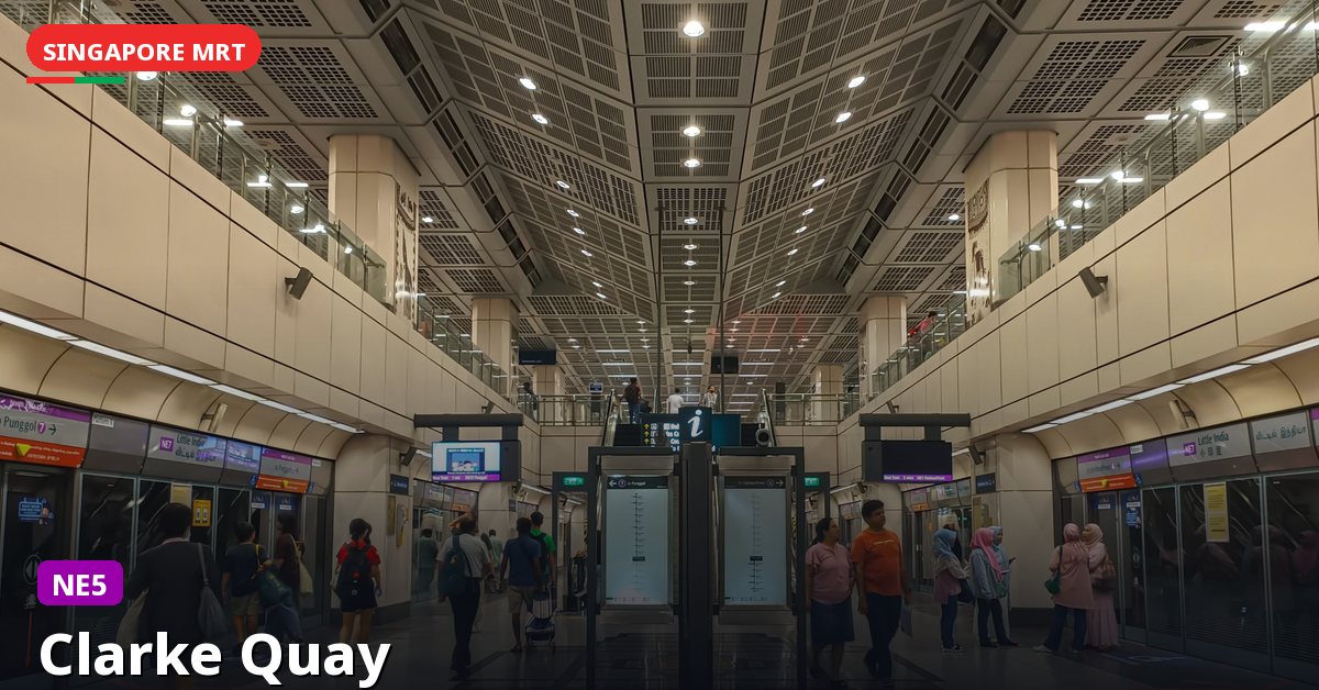 Clarke Quay MRT station in Singapore — North East Line (NE5)