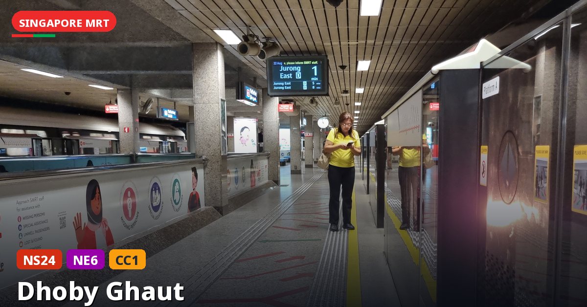 Dhoby Ghaut MRT station in Singapore — North South Line, North East Line, Circle Line (NS24 / NE6 / CC1)