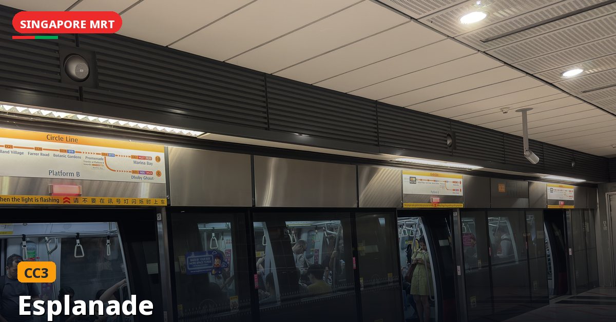 Esplanade MRT station in Singapore — Circle Line (CC3)