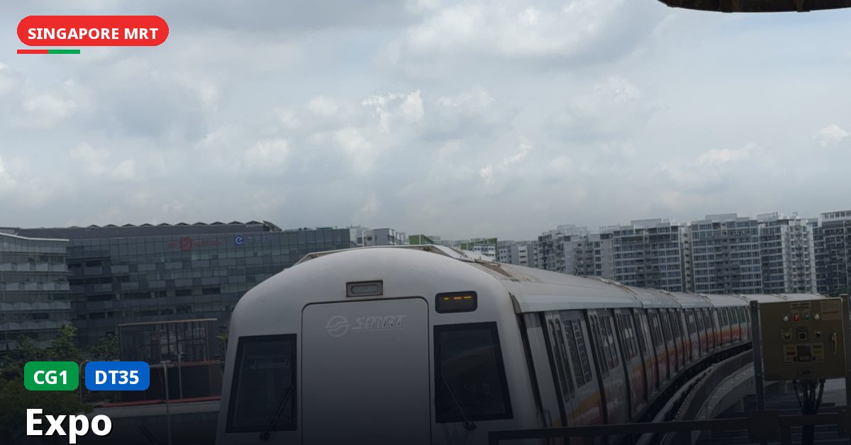 Expo MRT station in Singapore — East West Line, Downtown Line (CG1 / DT35)