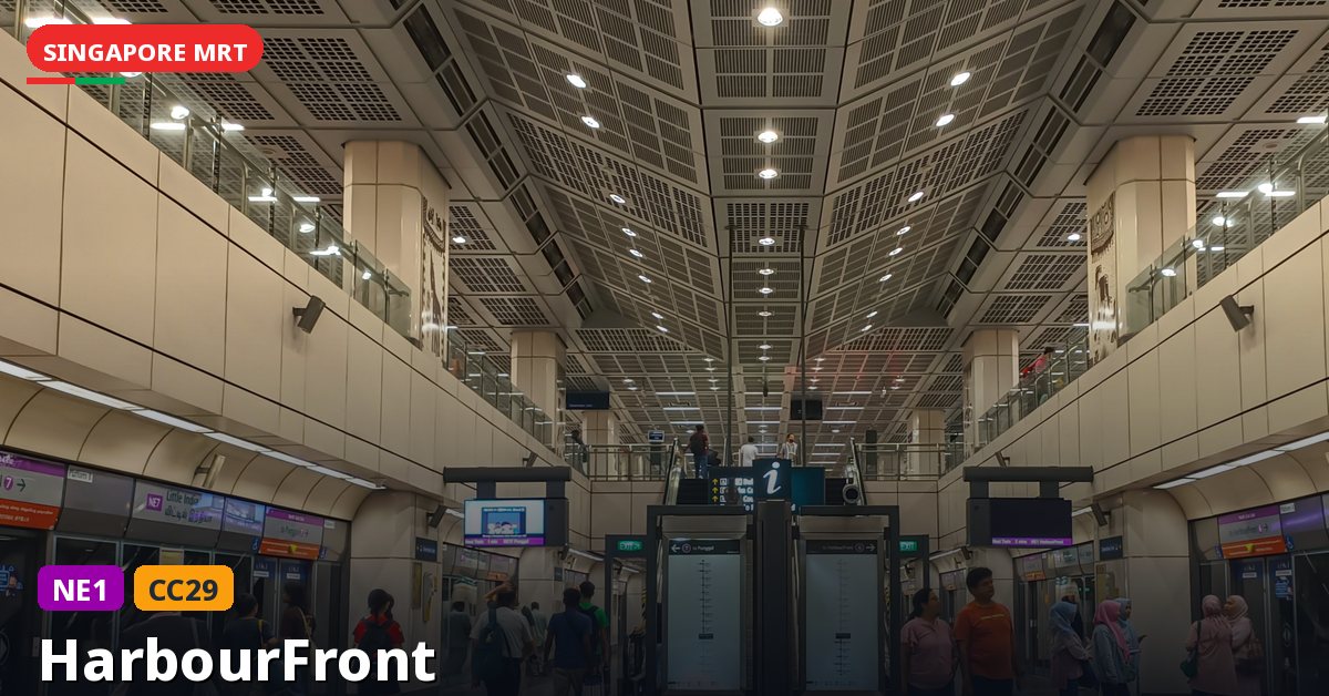HarbourFront MRT station in Singapore — North East Line, Circle Line (NE1 / CC29)