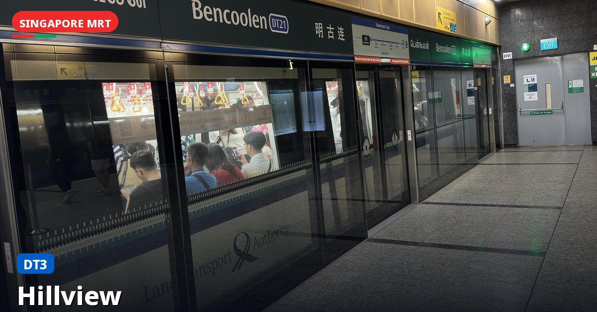 Hillview MRT station in Singapore — Downtown Line (DT3)