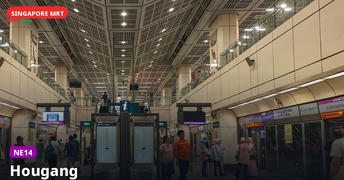 Hougang MRT station in Singapore — North East Line (NE14)