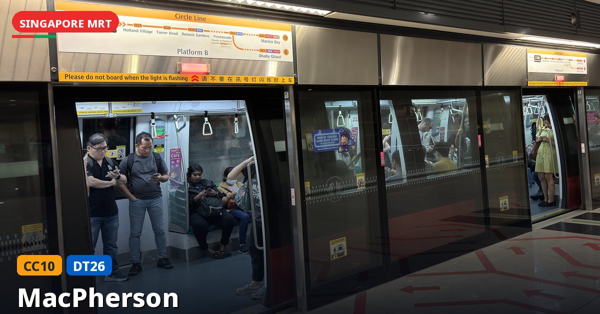 MacPherson MRT station in Singapore — Circle Line, Downtown Line (CC10 / DT26)