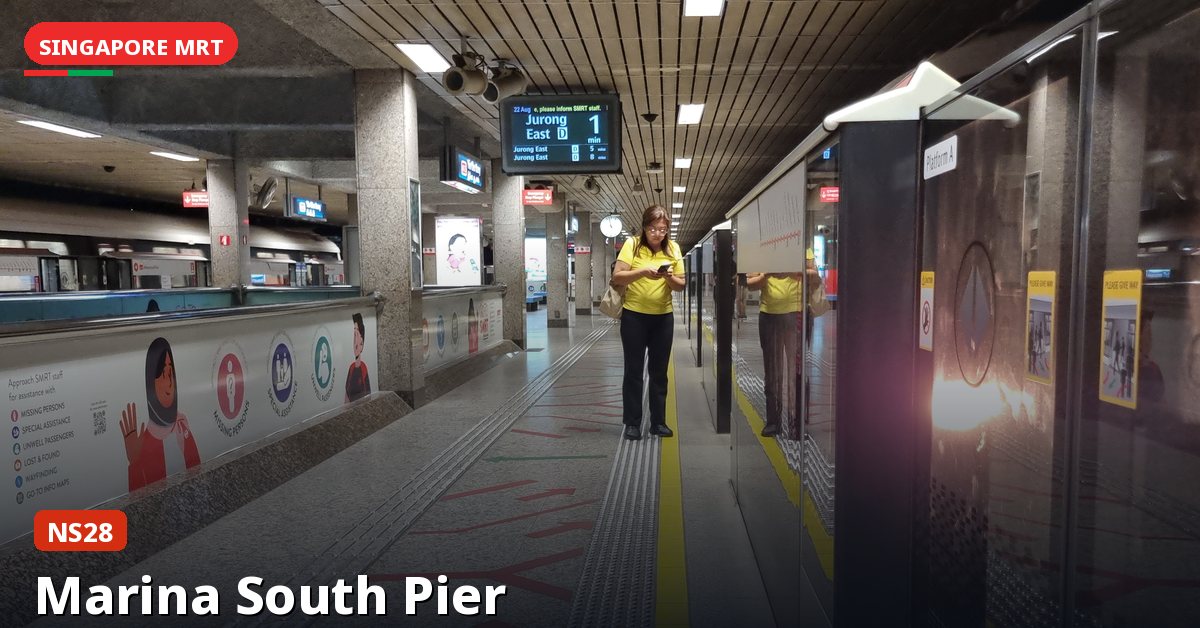Marina South Pier MRT station in Singapore — North South Line (NS28)