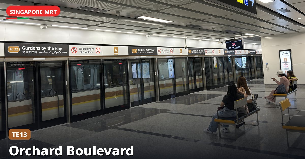 Orchard Boulevard MRT station in Singapore — Thomson-East Coast Line (TE13)
