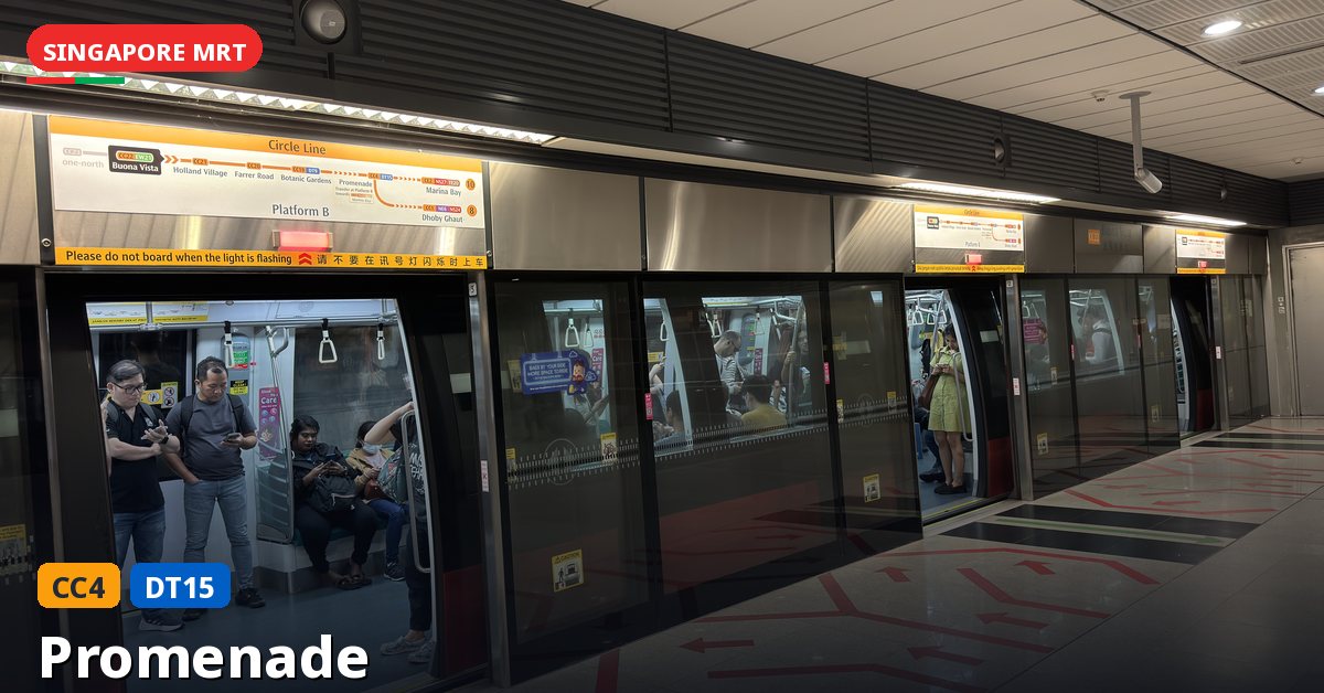 Promenade MRT station in Singapore — Circle Line, Downtown Line (CC4 / DT15)