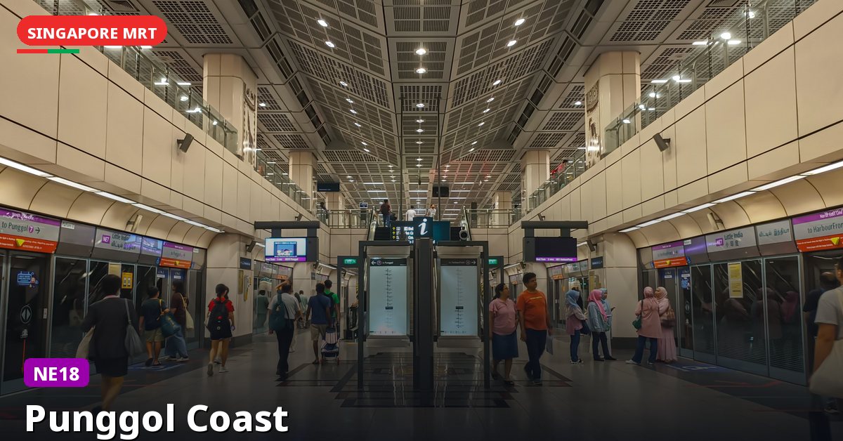 Punggol Coast MRT station in Singapore — North East Line (NE18)