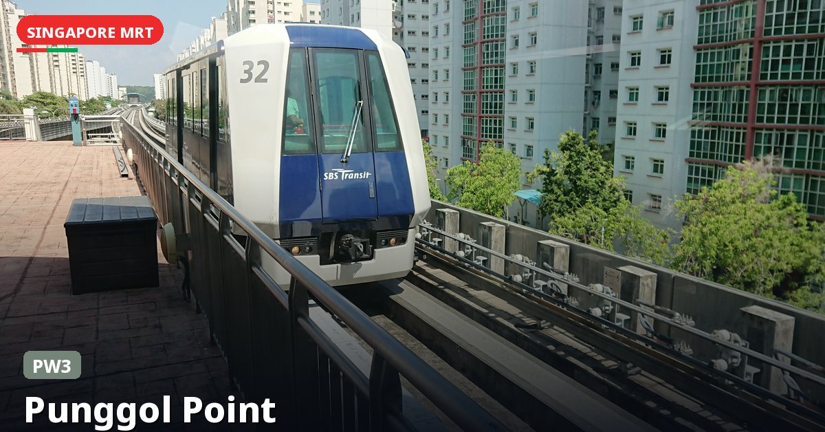Punggol Point MRT station in Singapore — Punggol LRT (PW3)