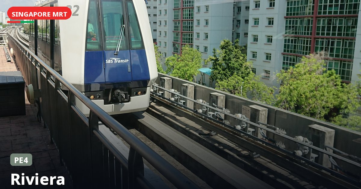 Riviera MRT station in Singapore — Punggol LRT (PE4)