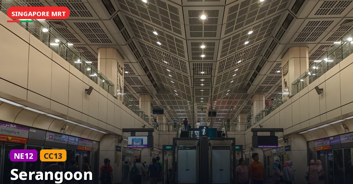 Serangoon MRT station in Singapore — North East Line, Circle Line (NE12 / CC13)
