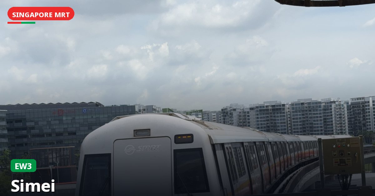 Simei MRT station in Singapore — East West Line (EW3)