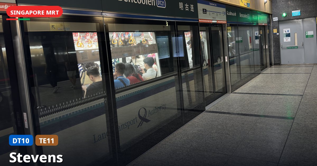Stevens MRT station in Singapore — Downtown Line, Thomson-East Coast Line (DT10 / TE11)