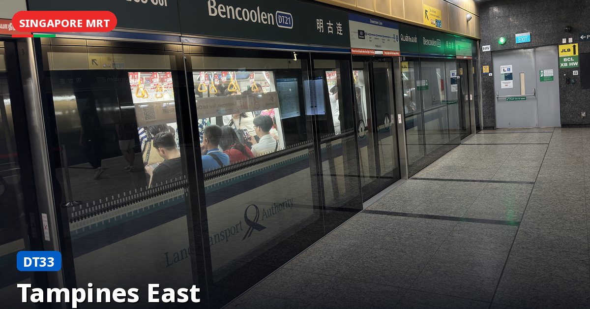 Tampines East MRT station in Singapore — Downtown Line (DT33)