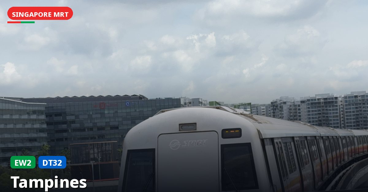 Tampines MRT station in Singapore — East West Line, Downtown Line (EW2 / DT32)