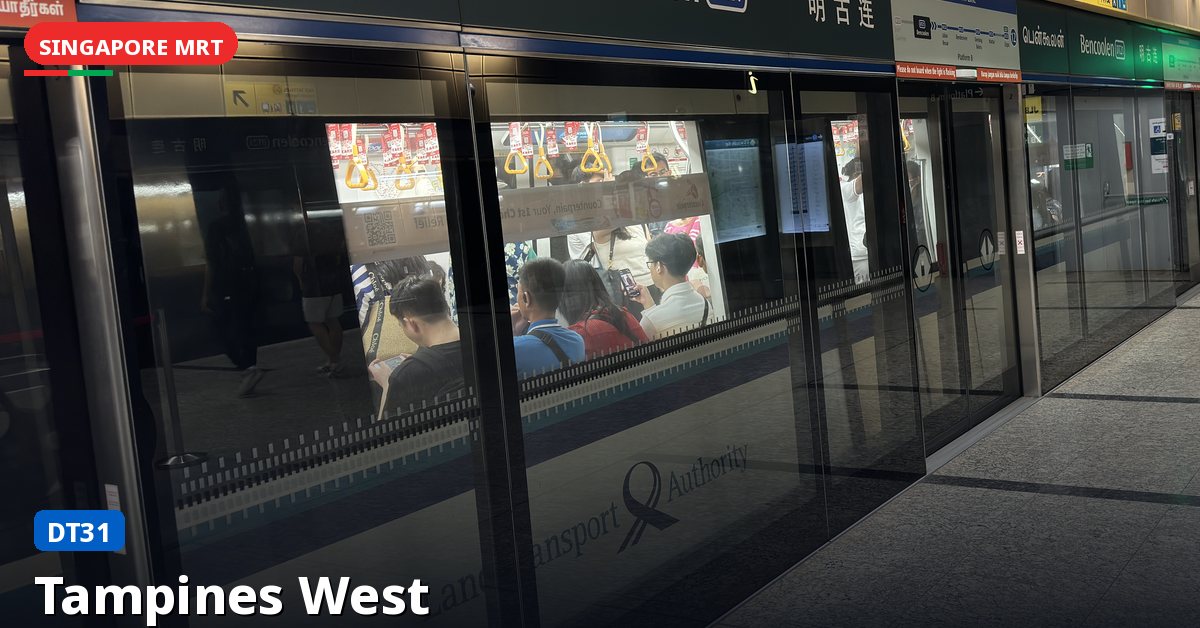 Tampines West MRT station in Singapore — Downtown Line (DT31)