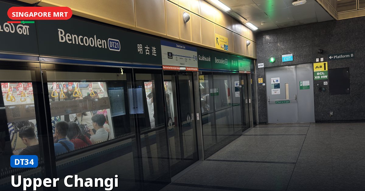 Upper Changi MRT station in Singapore — Downtown Line (DT34)