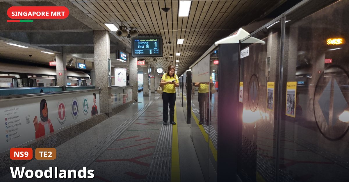 Woodlands MRT station in Singapore — North South Line, Thomson-East Coast Line (NS9 / TE2)