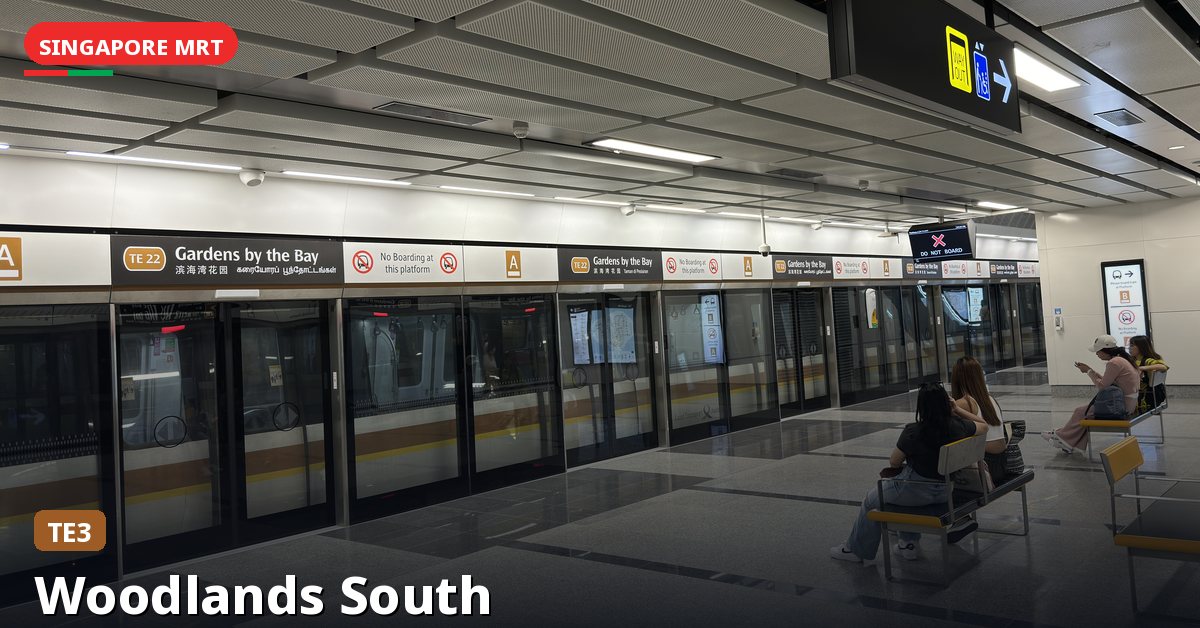 Woodlands South MRT station in Singapore — Thomson-East Coast Line (TE3)